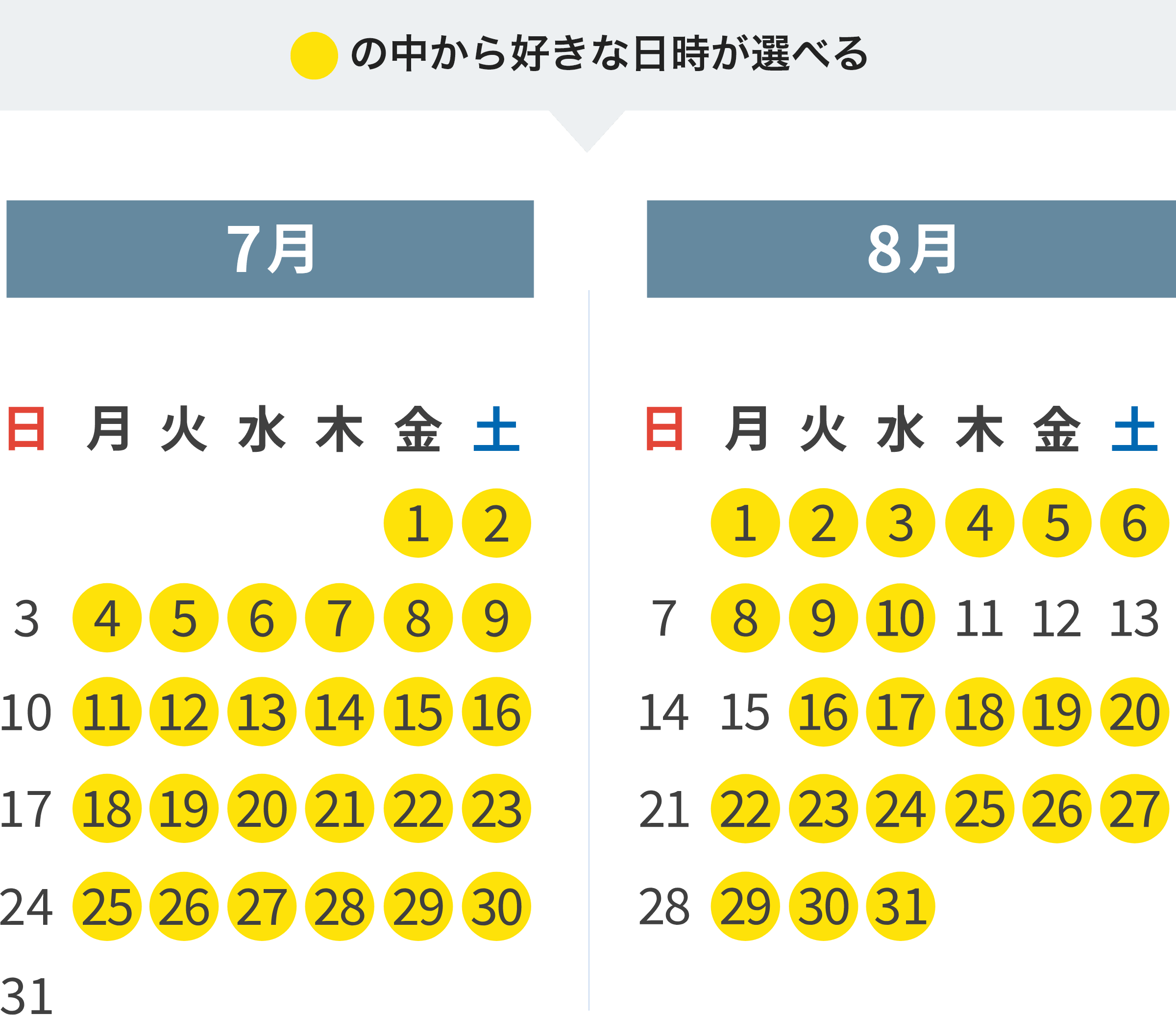 明光義塾の夏期講習日程表