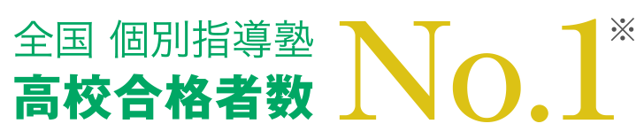 全国 個別指導塾 高校合格者数No.1※