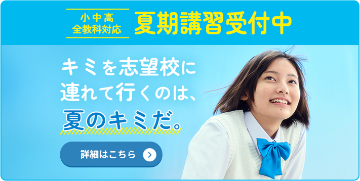 小中高全教科対応夏期講習受付中。詳細はこちら