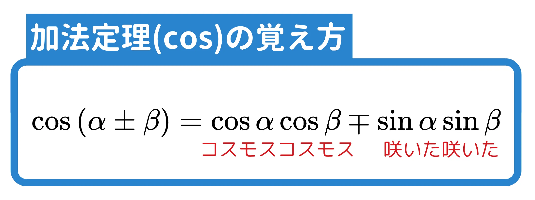 cos加法定理覚え方
