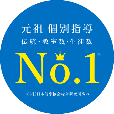元祖 個別指導 伝統・教室数・生徒数 ※(株)日本能率協会総合研究所調べ